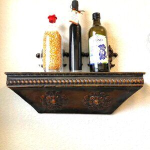NWT CBK Ltd Decorative Tuscan Bronze Metal Wall Sconce Shelf 21"L